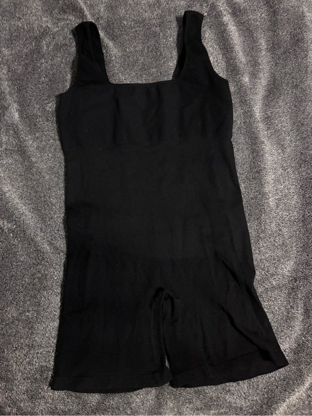 New OQQ Black Ribbed Tank Romper